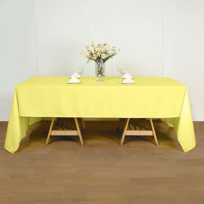 Polyester Rectangle Tablecloth 60"x126" Yellow - Durable & Wrinkle-Resistant Table Cover