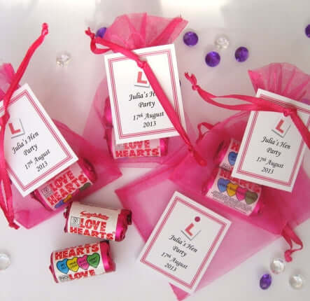 Fuchsia Organza Drawstring Favor Gift Bags