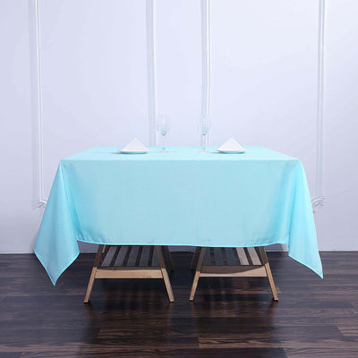 Polyester Square Tablecloth 70"x70" Light Blue - Wrinkle-Resistant Table Cover