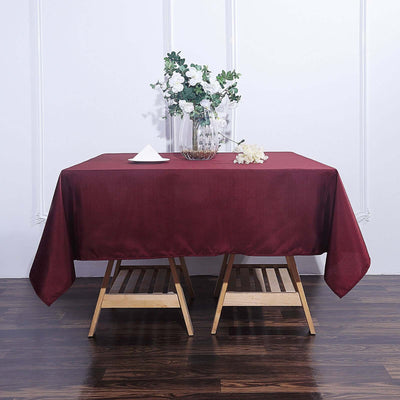 Polyester Square Tablecloth 70"x70" Burgundy - Wrinkle-Resistant Table Cover