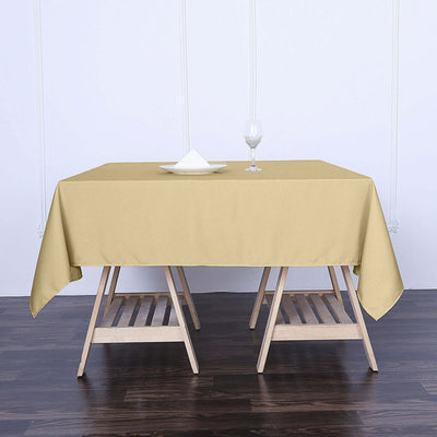 Polyester Square Tablecloth 70"x70" Champagne - Wrinkle-Resistant Table Cover