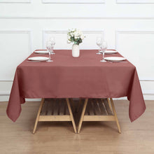 70 Inch Polyester Cinnamon Rose Square Tablecloth