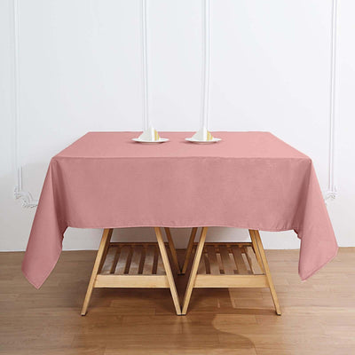 Polyester Square Tablecloth 70"x70" Dusty Rose - Wrinkle-Resistant Table Cover