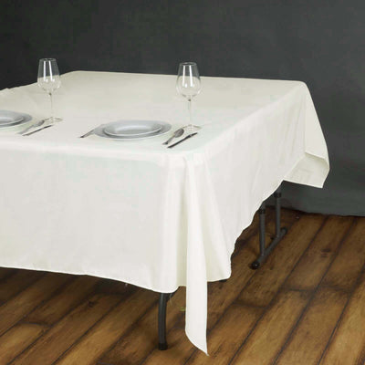 Polyester Square Tablecloth 70"x70" Ivory - Wrinkle-Resistant Table Cover