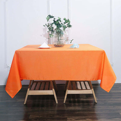 Polyester Square Tablecloth 70"x70" Orange - Wrinkle-Resistant Table Cover