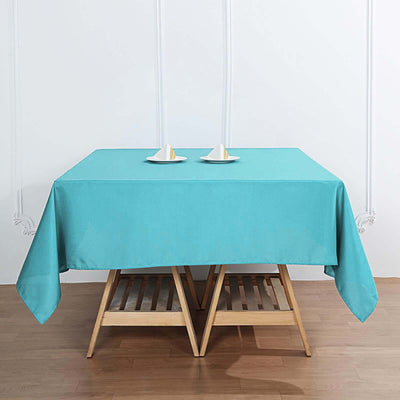 Polyester Square Tablecloth 70"x70" Turquoise - Wrinkle-Resistant Table Cover