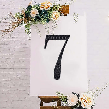 Black Decorative Rhinestone Number "7" Stickers DIY Crafts 8"