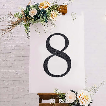 Black Decorative Rhinestone Number "8" Stickers DIY Crafts 8"