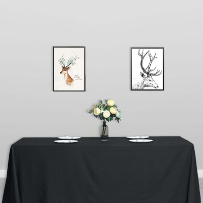 Polyester Rectangle Tablecloth 90"x132" Black with Seamless Finish - Sophisticated Style for Wedding Receptions