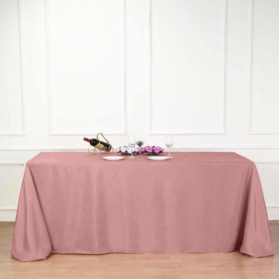 Polyester Rectangle Tablecloth 90"x132" Dusty Rose with Seamless Finish