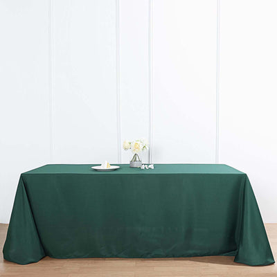 Polyester Rectangle Tablecloth 90"x132" Hunter Emerald Green with Seamless Finish