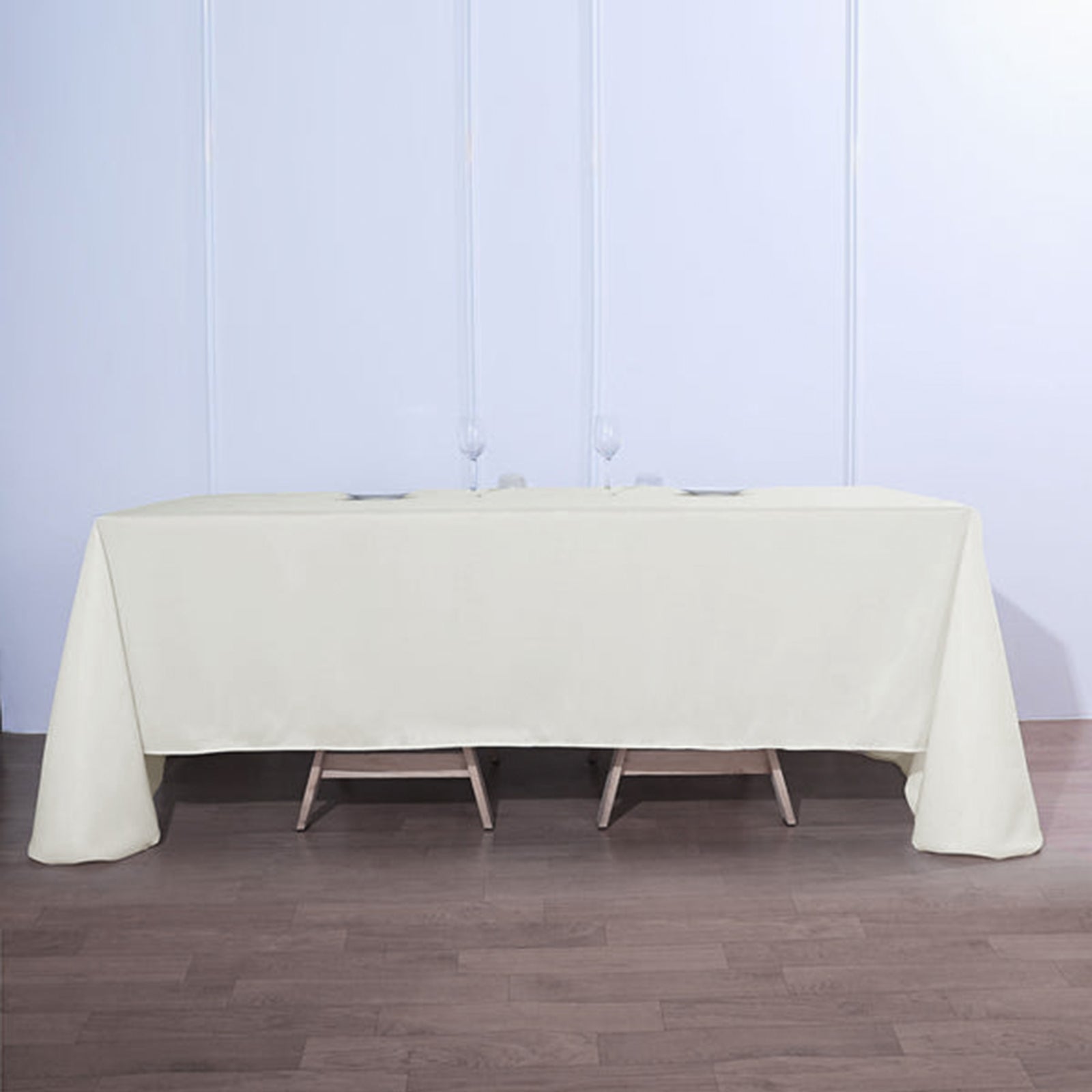 Sleek Satin Tablecloth 90x132 Rectangular - Ivory