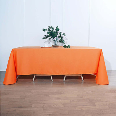 Polyester Rectangle Tablecloth 90"x132" Orange with Seamless Finish