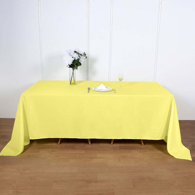 Polyester Rectangle Tablecloth 90"x132" Yellow with Seamless Finish