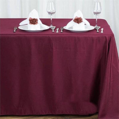 Polyester Rectangle Tablecloth 90"x156" Burgundy with Seamless Finish