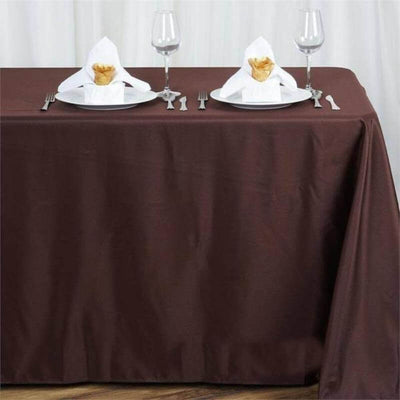 Polyester Rectangle Tablecloth 90"x156" Chocolate with Seamless Finish