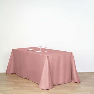 Polyester Rectangle Tablecloth 90"x156" Dusty Rose with Seamless Finish