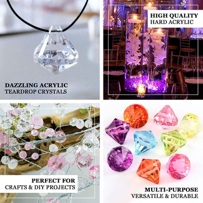 240 PCS Acrylic Teardrop Crystals 20MM Black - Versatile Decorative Chandelier Raindrop Crystals for Table Scatter DIY Crafting & Chandelier Accents