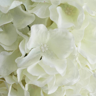 4 Pack Cream Artificial Silk Hydrangea Kissing Flower Balls 7"