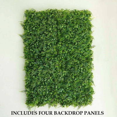 Green Boxwood Hedge Locust and Cypress Garden Wall Backdrop Mat 4 Artificial Panels 11 Sq ft.