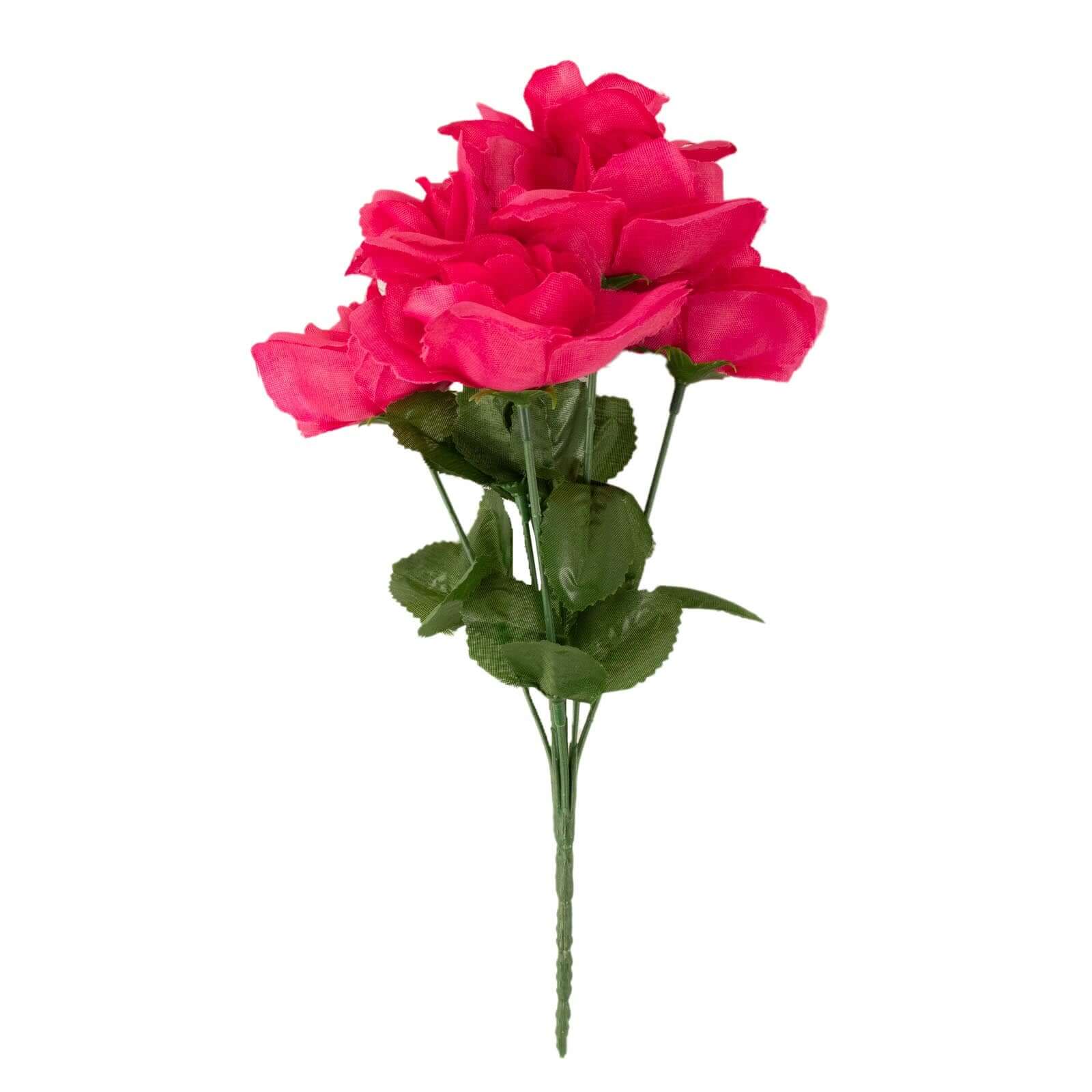 12 Fuchsia Silk Blossomed Rose Bushes | eFavormart.com