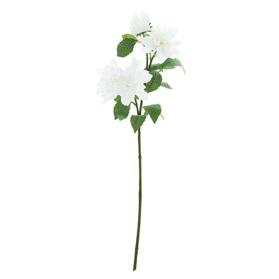 White Artificial Dahlia Silk Flower Stems, Faux Floral Spray 30" Tall