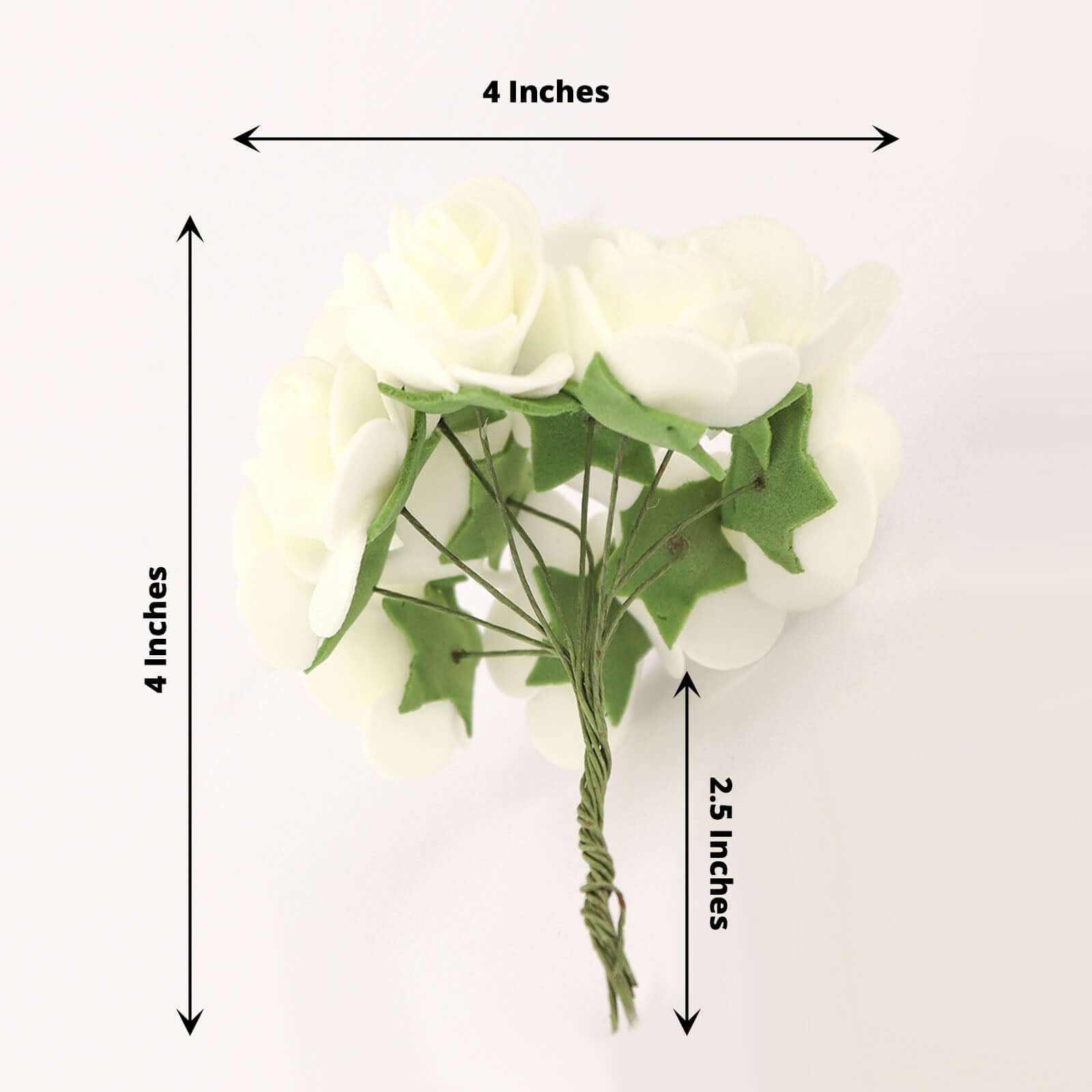 48 Ivory Real Touch DIY Foam Rose Flowers | eFavormart.com