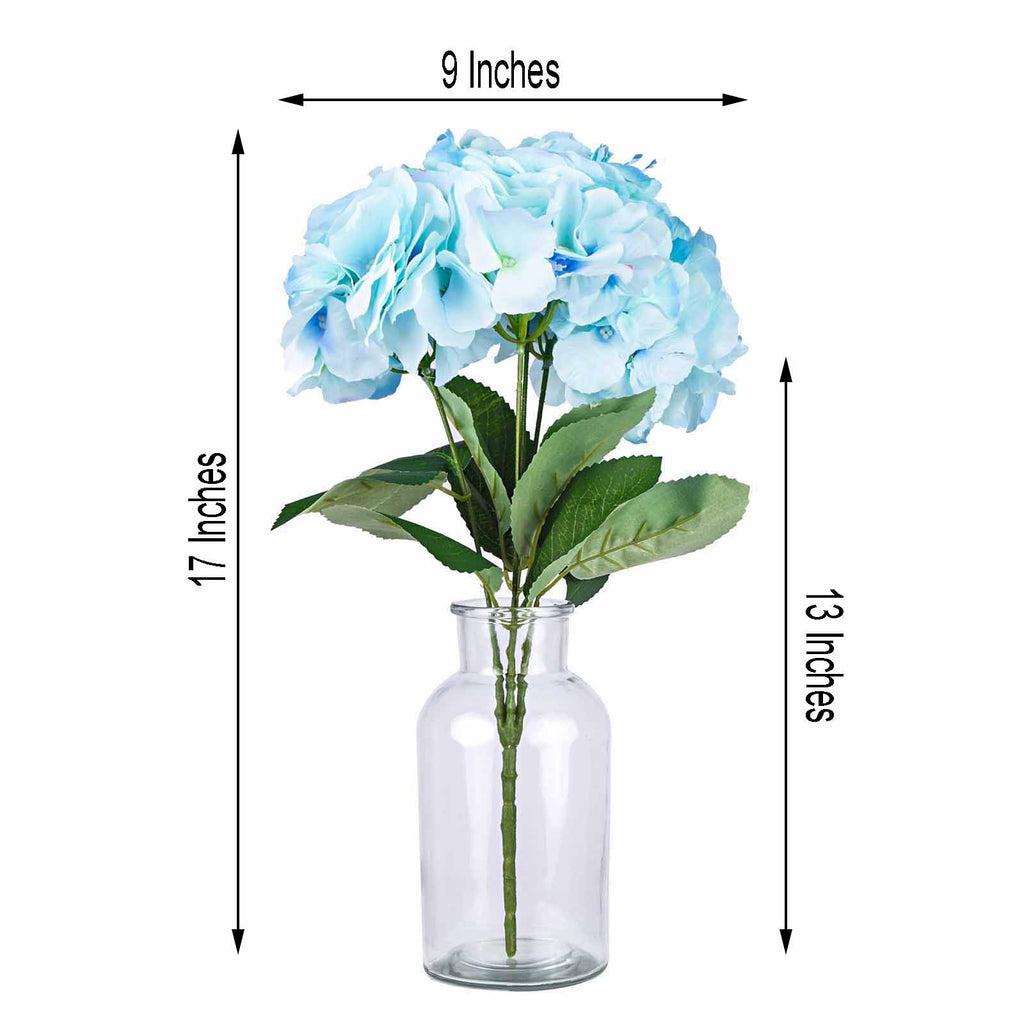 Baby Blue Silk Hydrangea Bouquets - 5 Bushes | eFavormart.com