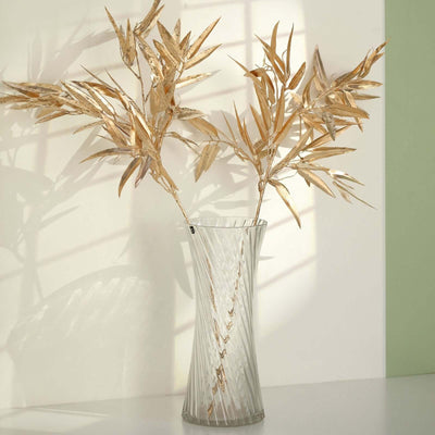 2-Pack Artificial Bamboo Leaf Branches 33" in Metallic Gold