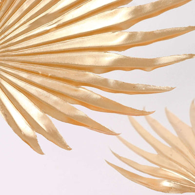 2-Pack Artificial Fan Palm Leaf Stems 34" Metallic Gold - Tropical & Stylish Faux Plant Floral Arrangement Table Centerpiece Decor