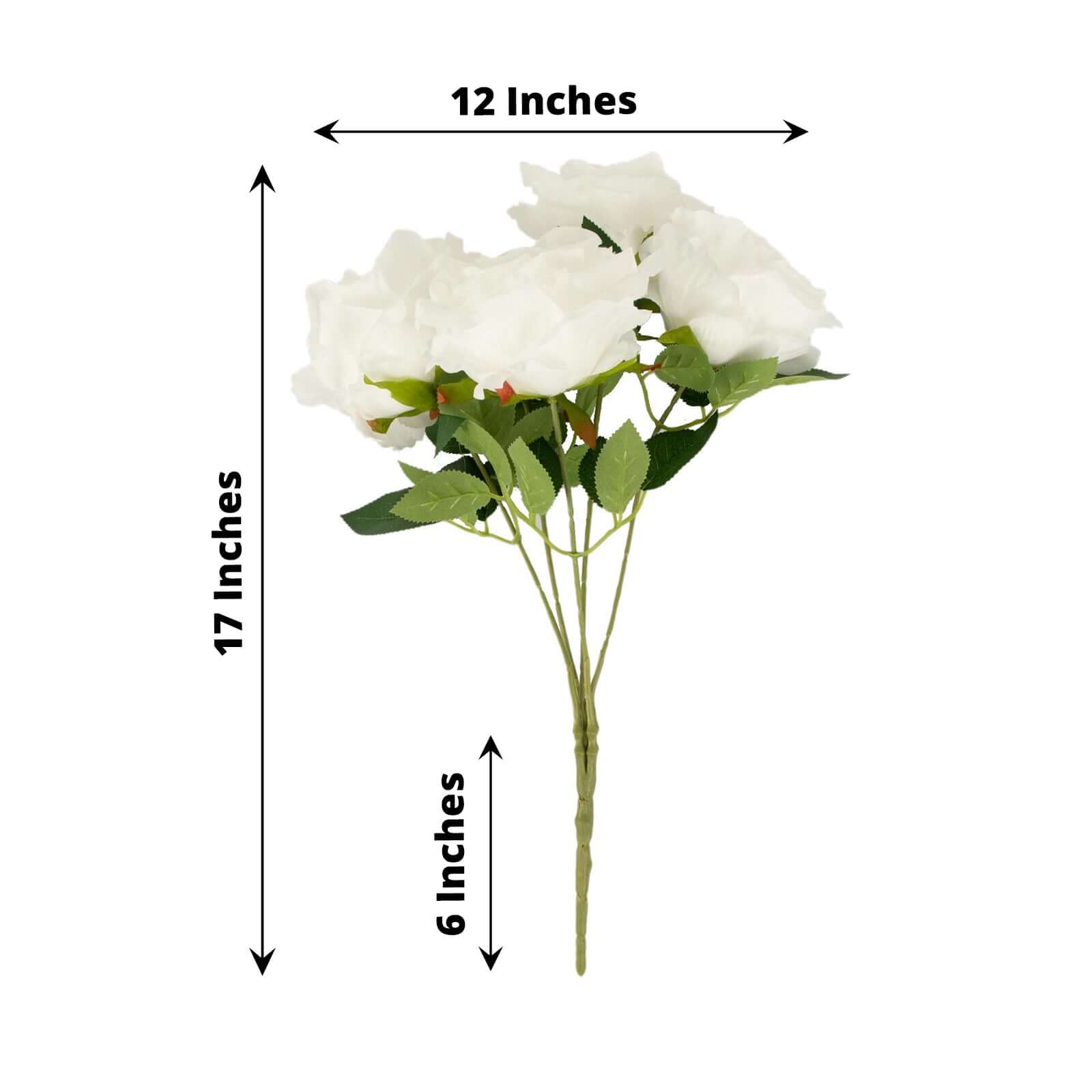 White Silk Jumbo Rose Bouquet (2 Bushes) | eFavormart.com