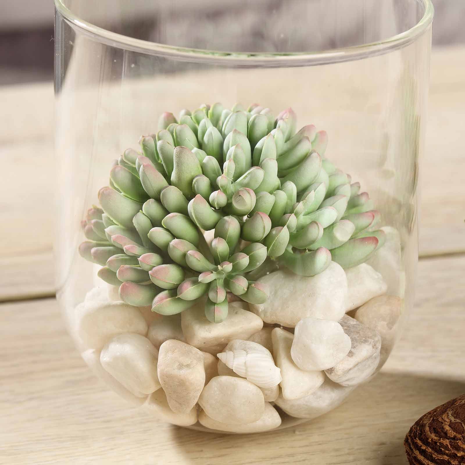 Artificial PVC Mini Jelly Bean Succulent Plants