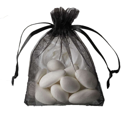 10 Pack Black Organza Drawstring Wedding Party Favor Gift Bags 3"x4"
