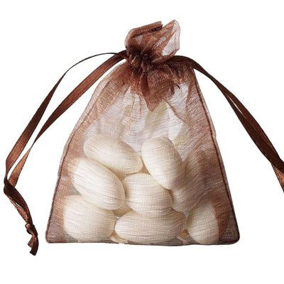 10 Pack Chocolate Organza Drawstring Wedding Party Favor Gift Bags 3"x4"