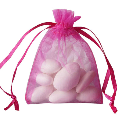 10 Pack Fuchsia Organza Drawstring Wedding Party Favor Gift Bags 3"x4"
