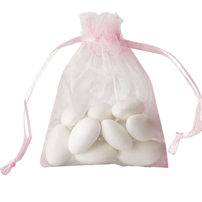 10 Pack Pink Organza Drawstring Wedding Party Favor Gift Bags 3"x4"