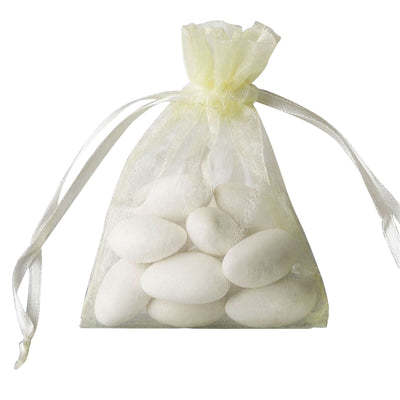 10 Pack Yellow Organza Drawstring Wedding Party Favor Gift Bags 3"x4"