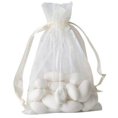 10 Pack Ivory Organza Drawstring Wedding Party Favor Gift Bags 4"x6"