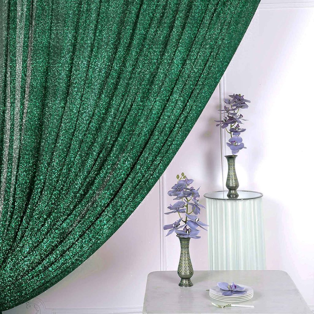 Hunter Green Metallic Tinsel Divider Backdrop 20ftx10ft | eFavormart.com