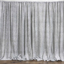 20ftx10ft Silver Metallic Shimmer Tinsel Photo Backdrop Curtain, Event Background Drapery Panel