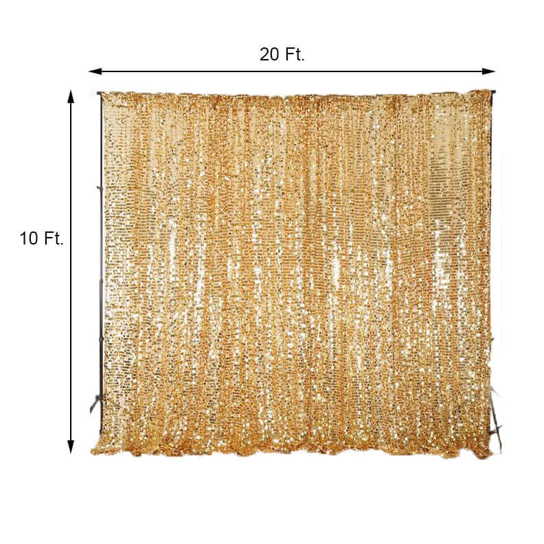 20ftx10ft Gold Payette Sequin Divider Backdrop | eFavormart.com