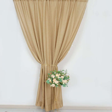 Rustic Faux Burlap Photo Backdrop Curtain / Room Divider Panel, Natural Jute Drapery - Perfect for Creating a Rustic Atmosphere