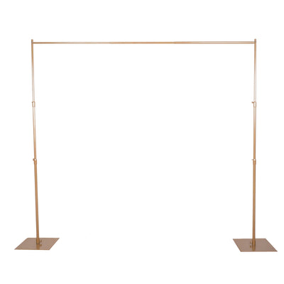 Gold Metal DIY Adjustable Heavy Duty Pipe and Drape Stand Set, Backdrop Kit With Steel Base 10ft