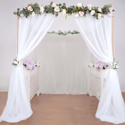 Gold Metal DIY Photography Backdrop Stand, Wedding Arch Canopy Tent 10ft 4-Post
