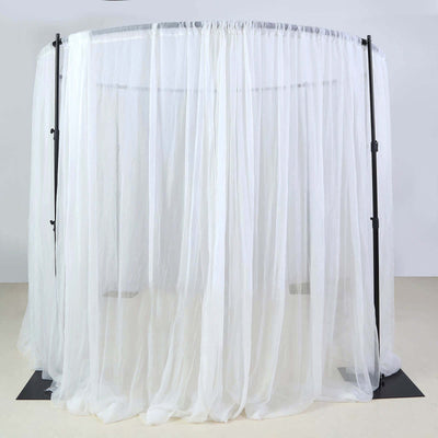 Adjustable 4-Post Circular Black Metal Wedding Event Arch Stand, Round Backdrop Canopy Frame Chuppah 10ft