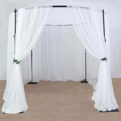 Adjustable 4-Post Circular Black Metal Wedding Event Arch Stand, Round Backdrop Canopy Frame Chuppah 10ft