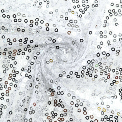 Metallic Silver Sparkle Sequin Photo Backdrop Stand Cover, Shiny Shimmer Round Wedding Arch Cover, 2-Sided Custom Fit 7.5ft