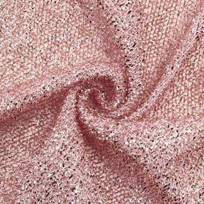 Rose Gold Metallic Shimmer Tinsel Spandex Party Photo Backdrop, 2-Sided Round Wedding Arch Cover 7.5ft