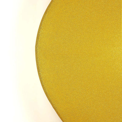 Gold Metallic Shimmer Tinsel Spandex Party Photo Backdrop, 2-Sided Round Wedding Arch Cover 7.5ft