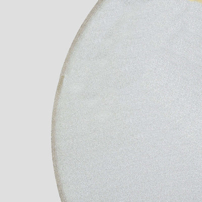 Silver Metallic Shimmer Tinsel Spandex Party Photo Backdrop, 2-Sided Round Wedding Arch Cover 7.5ft